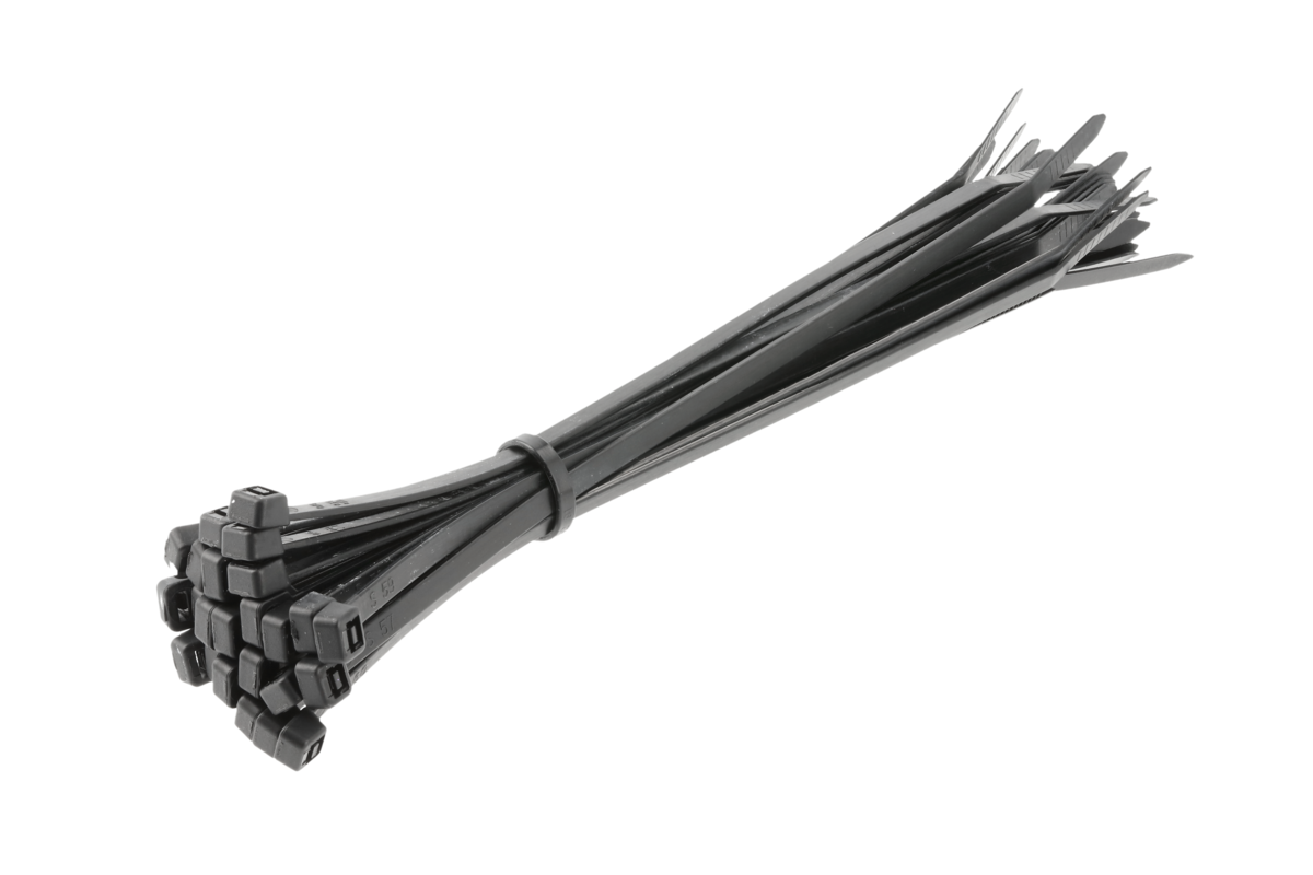 Hogert Nylon Cable Ties 4.8 x 200 mm, 25 pcs, Black