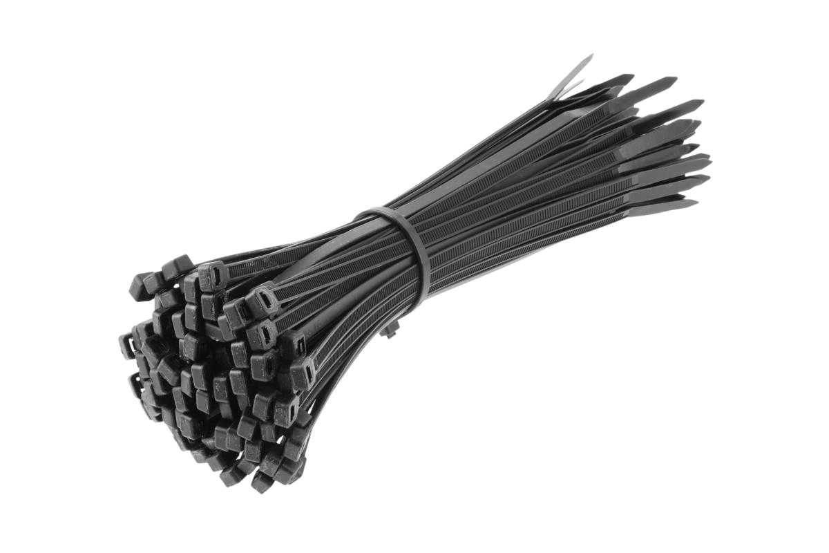 Hogert Nylon Cable Ties 4.8 x 200 mm, 100 pcs, Black