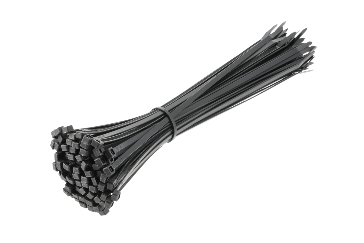 Hogert Nylon Cable Ties 4.8 x 300 mm, 100 pcs, Black