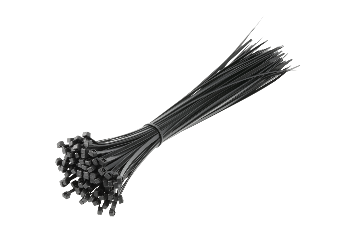 Hogert Nylon Cable Ties 4.8 x 370 mm, 100 pcs, Black