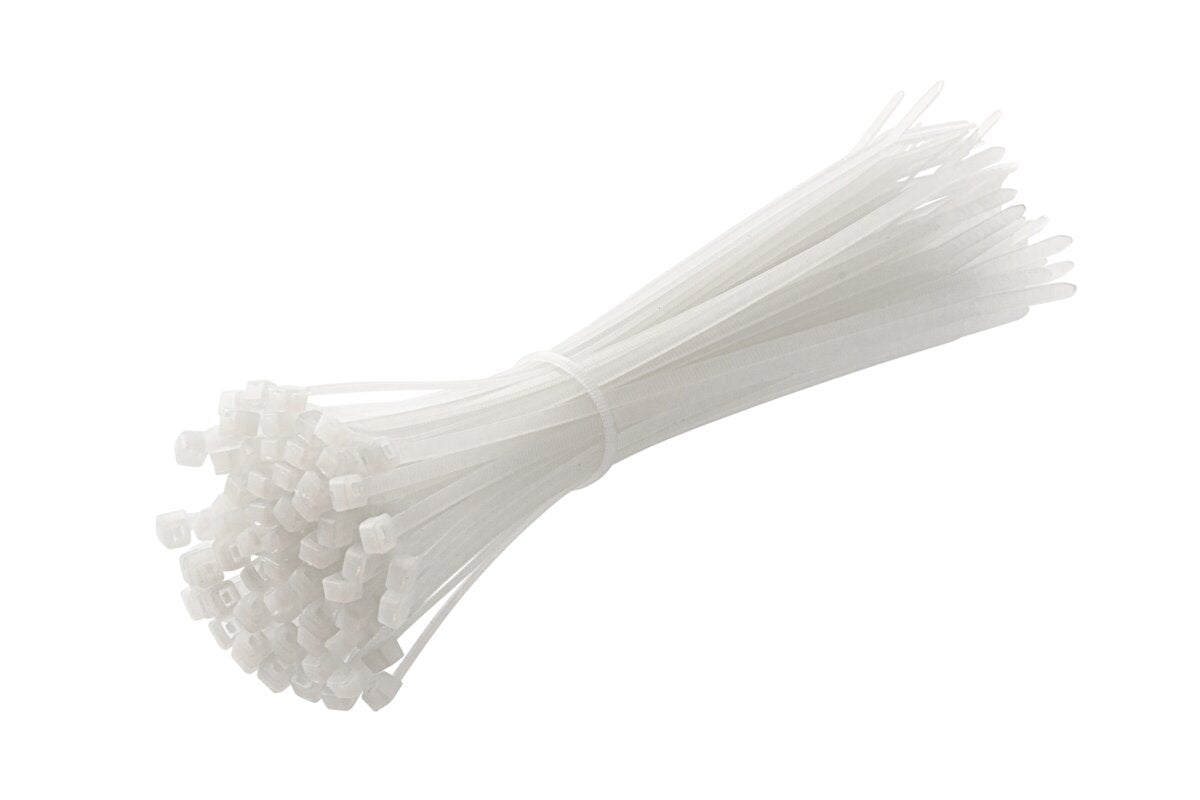 Hogert Nylon Cable Ties 3.6 x 200 mm, 100 pcs, White