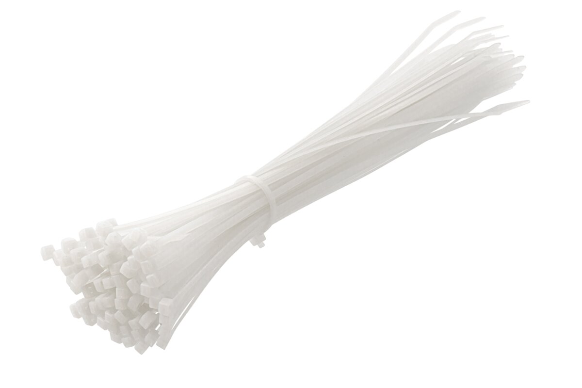 Hogert Nylon Cable Ties 3.6 x 300 mm, 100 pcs, White