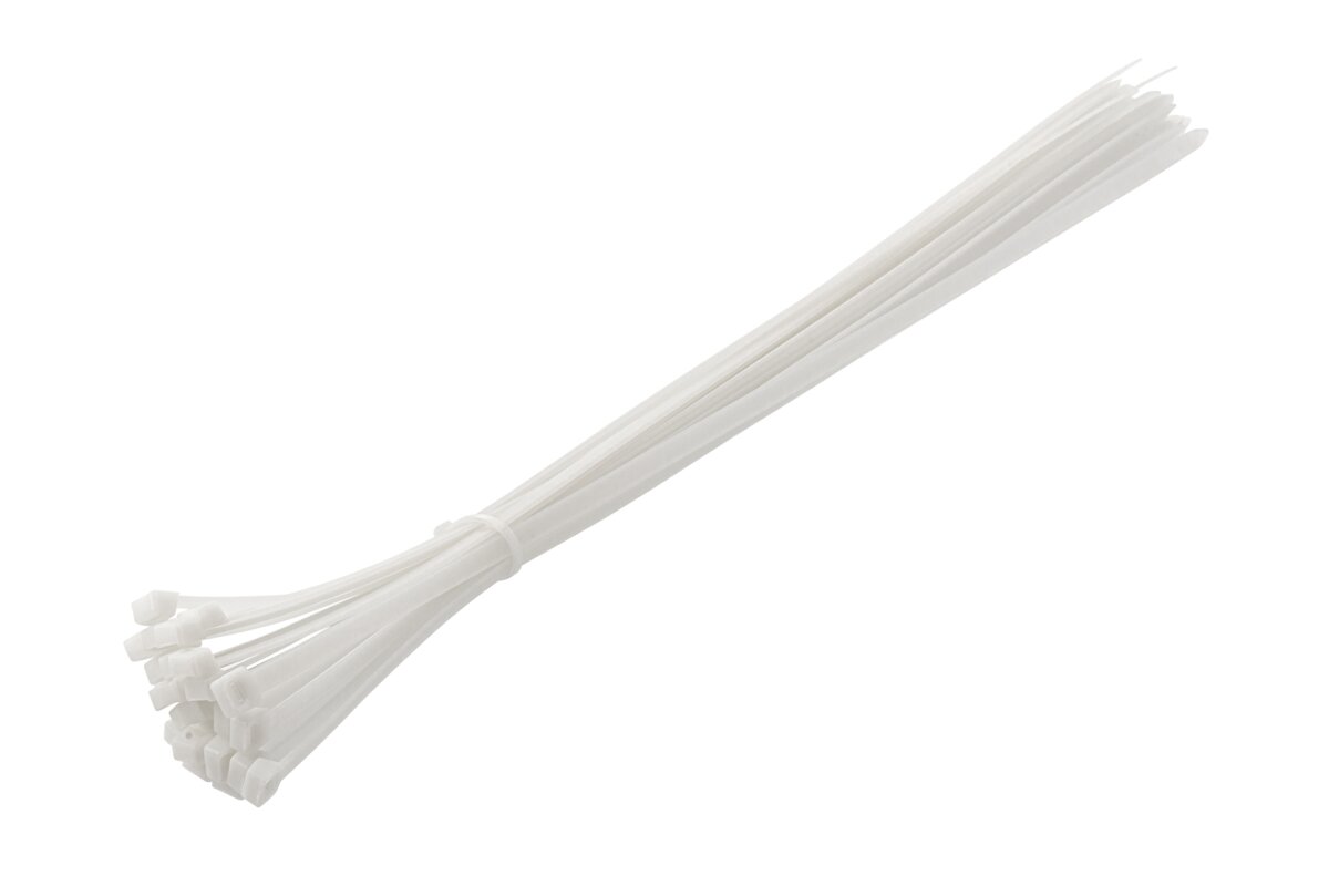 Hogert Nylon Cable Ties 7.6 x 500 mm, 25 pcs, White
