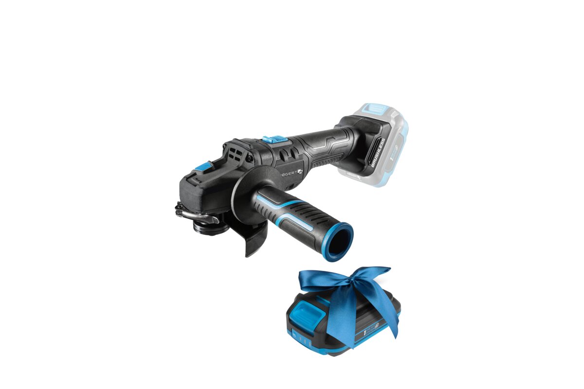 Hogert 125mm 18V Brushless Angle Grinder Kit + 2Ah Battery