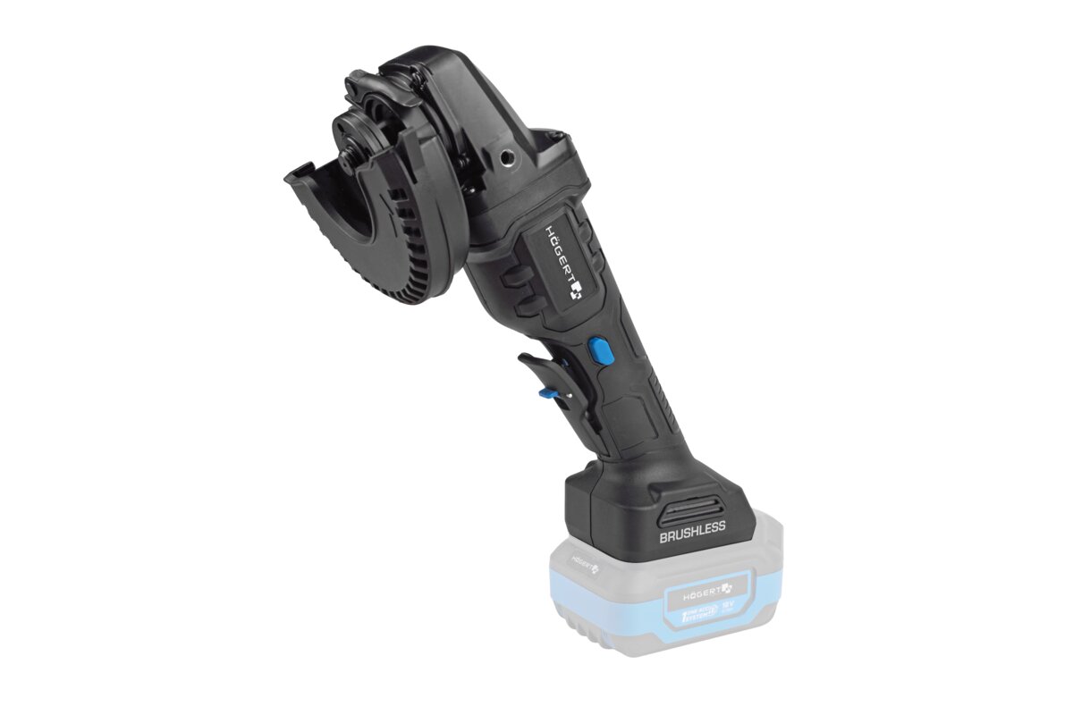 Hogert 125MM 18V CORDLESS BRUSHLESS ANGLE GRINDER WITH PADDLE SWITCH