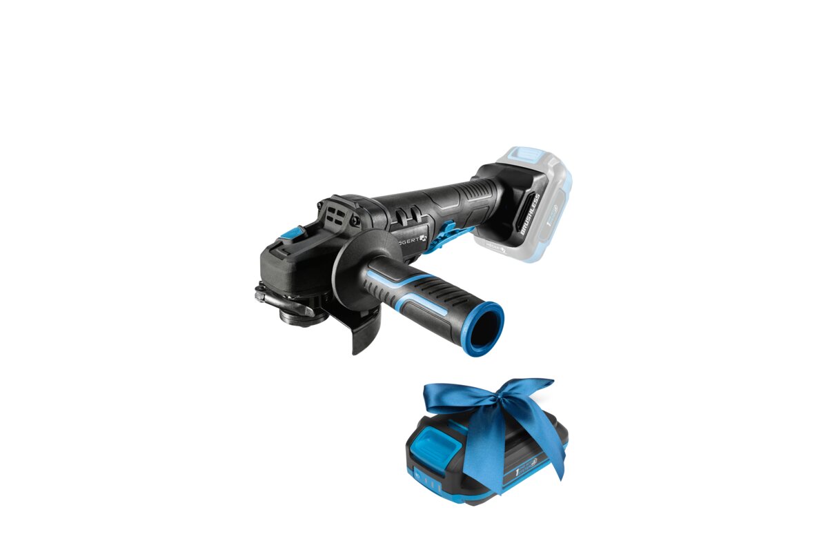 Hogert 125mm Brushless Angle Grinder Set with 18V Paddle Switch + 2Ah Battery