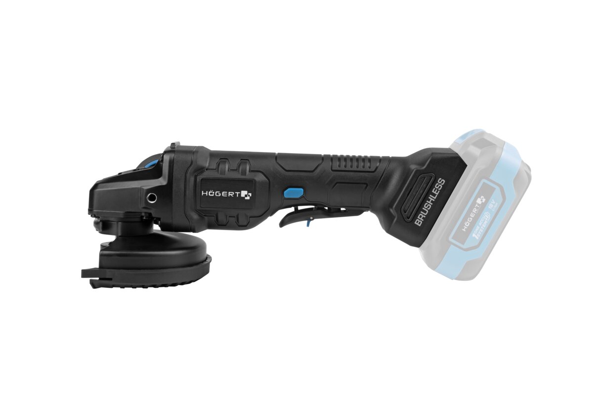 Hogert 125MM 18V CORDLESS BRUSHLESS ANGLE GRINDER WITH PADDLE SWITCH