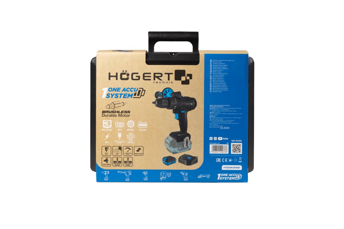 Hogert Brushless Cordless Drill Driver 18V