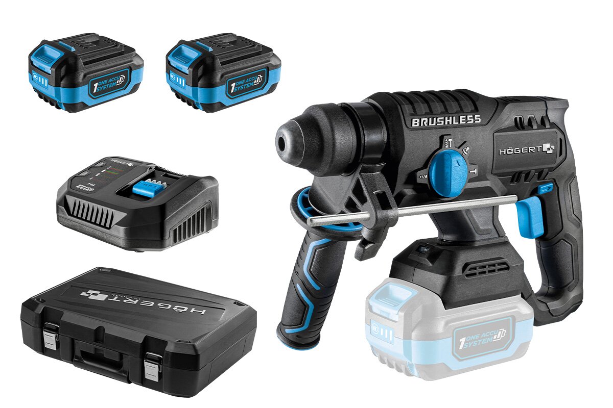 Hogert BRUSHLESS HAMMER DRILL WITH CHISELING FUNCTION 18V