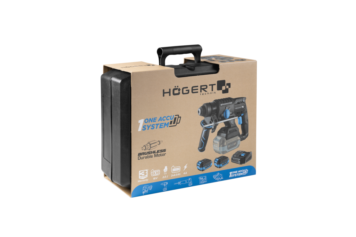Hogert BRUSHLESS HAMMER DRILL WITH CHISELING FUNCTION 18V