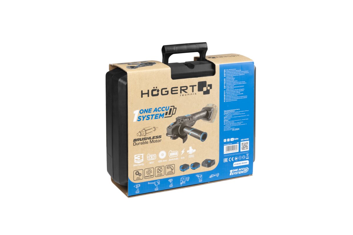 Hogert CORDLESS BRUSHLESS ANGLE GRINDER 125MM 18V