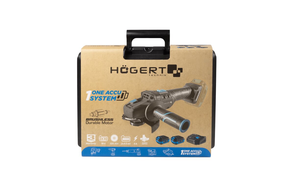 Hogert CORDLESS BRUSHLESS ANGLE GRINDER 125MM 18V