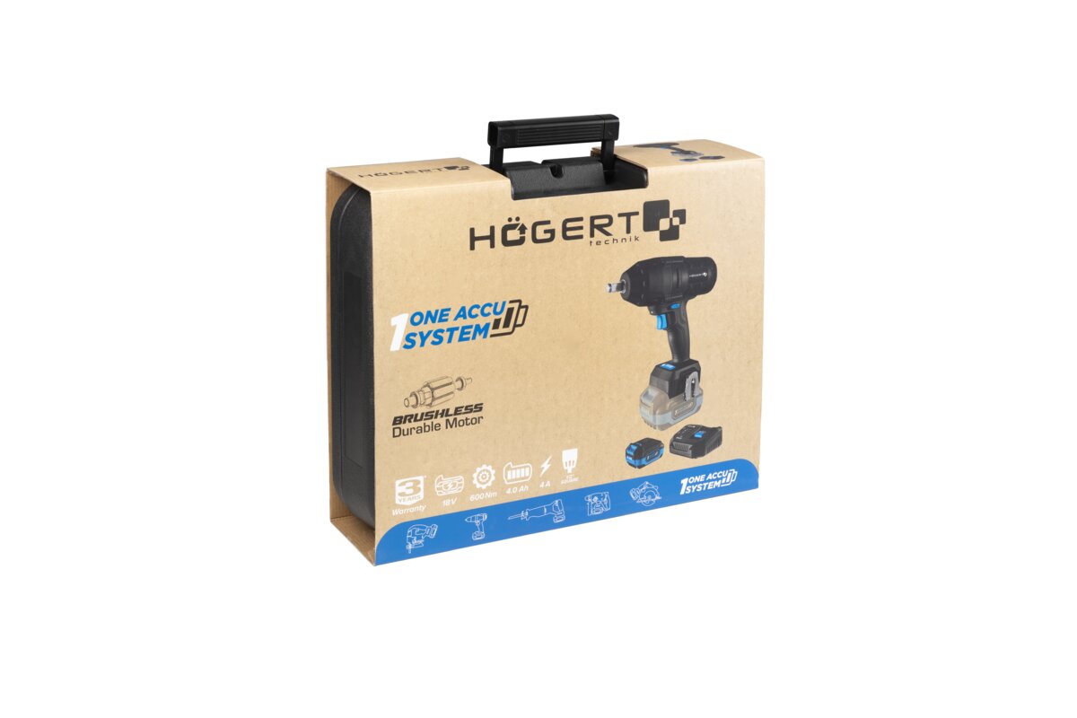 Hogert CORDLESS BRUSHLESS IMPACT WRENCH 600 Nm 18V