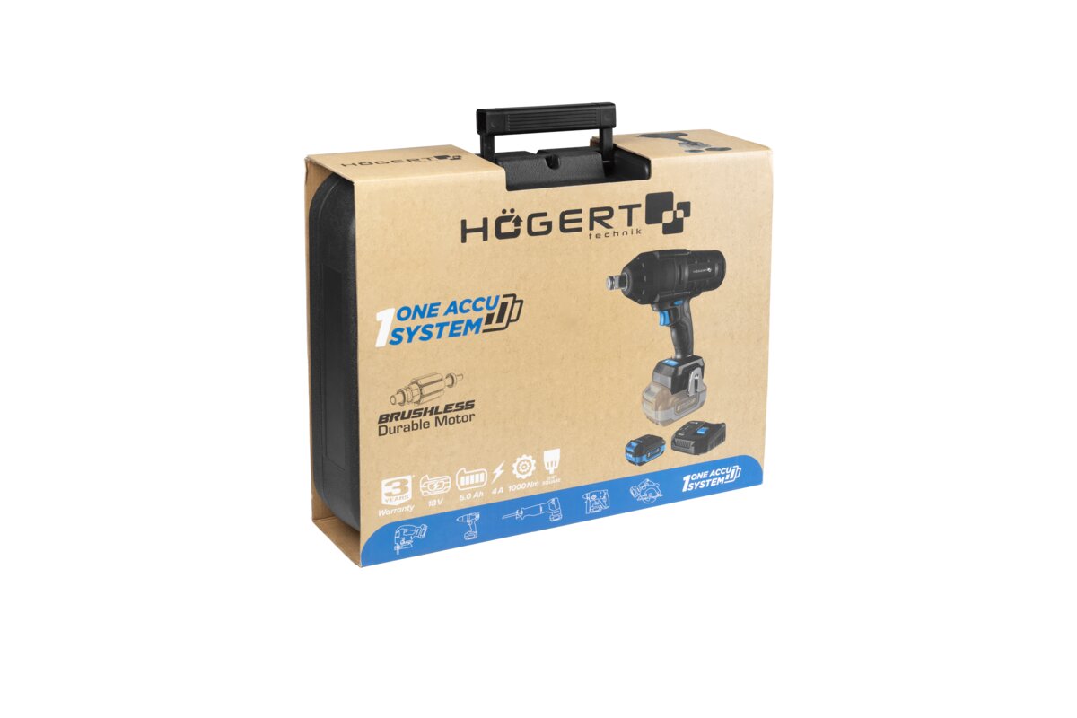 Hogert CORDLESS BRUSHLESS IMPACT WRENCH 1000 Nm 18V