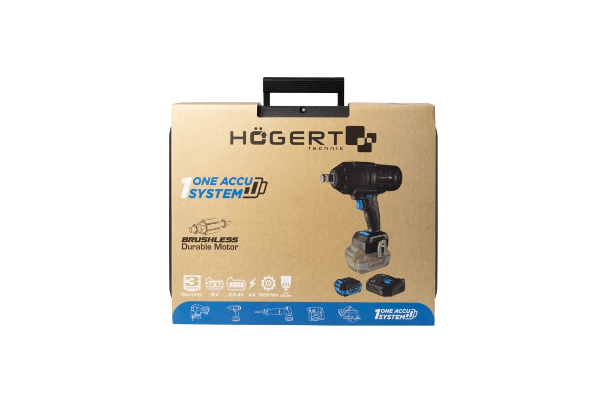 Hogert CORDLESS BRUSHLESS IMPACT WRENCH 1000 Nm 18V