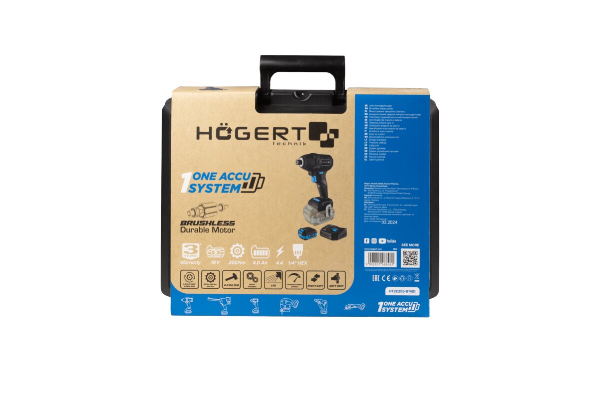 Hogert 18V BRUSHLESS IMPACT WRENCH