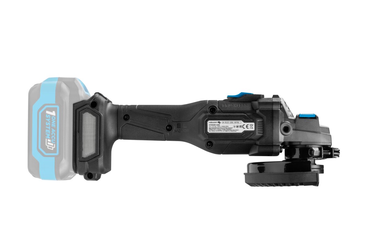 Hogert Brushless Angle Grinder With Speed Adjustable 125mm 18V