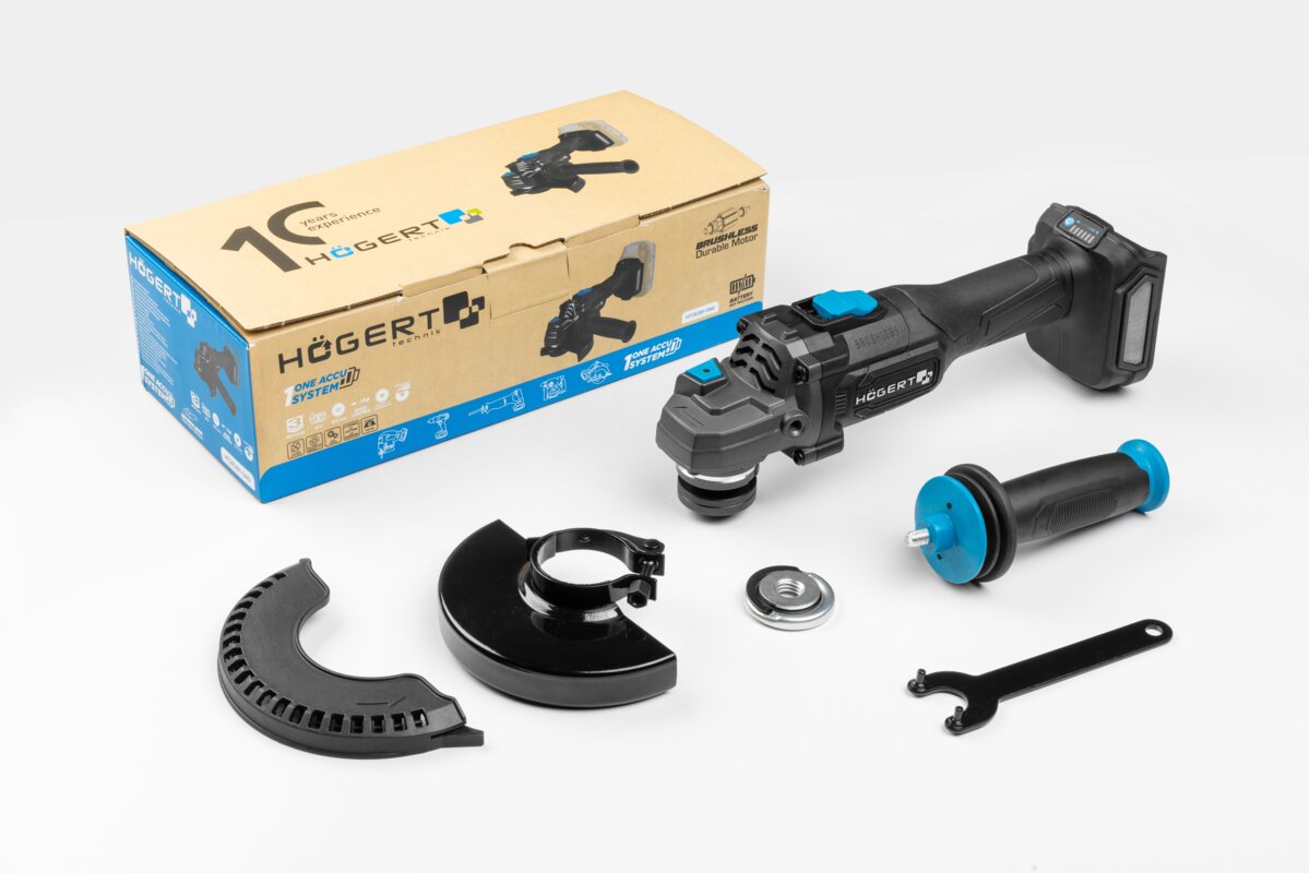 Hogert Brushless Angle Grinder With Speed Adjustable 125mm 18V