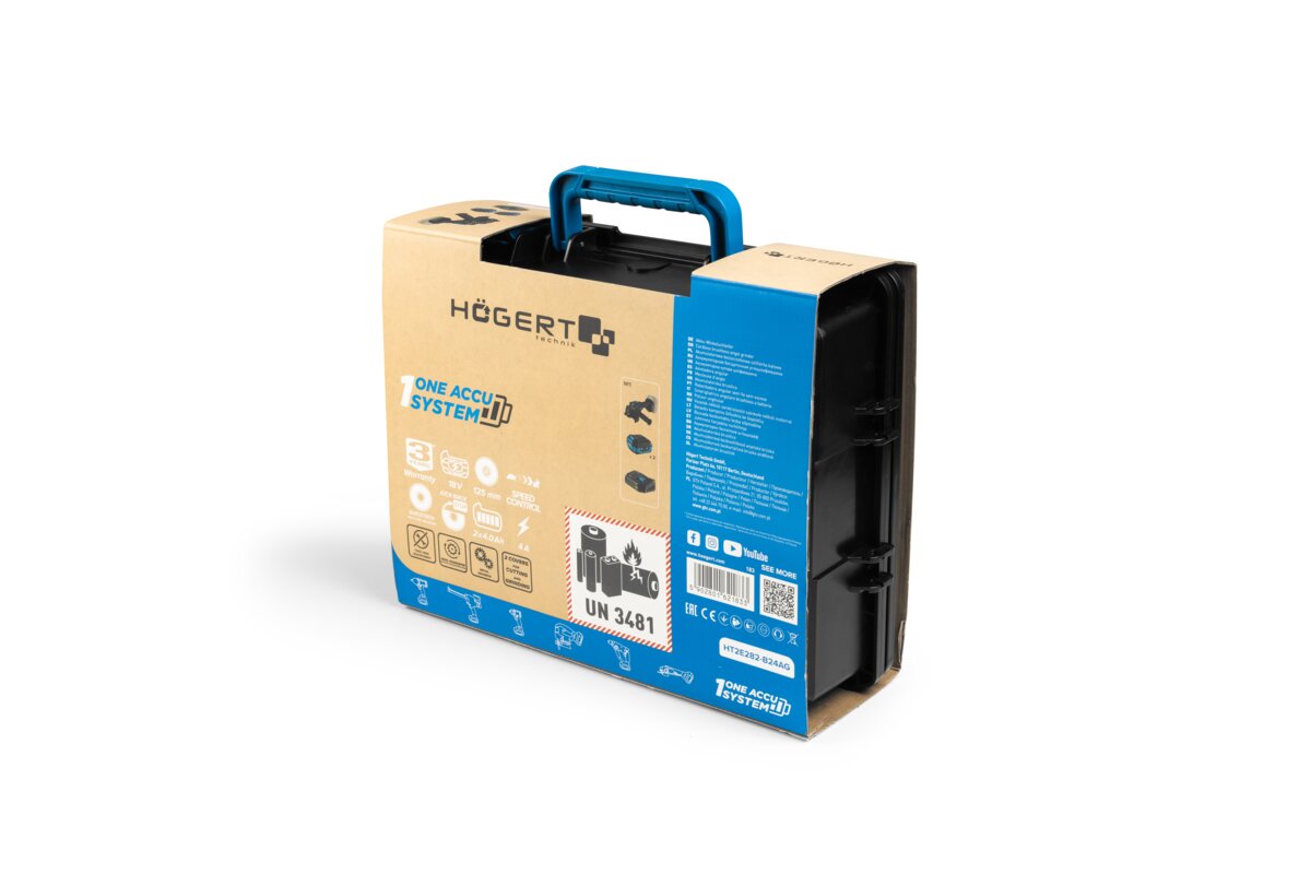 Set Brushless Angle Grinder With Speed Control 125mm 18V