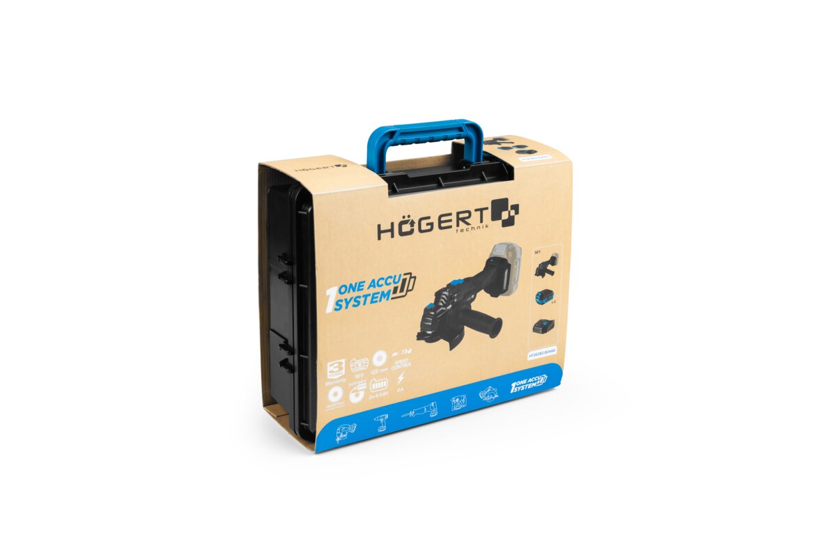 Set Brushless Angle Grinder With Speed Control 125mm 18V