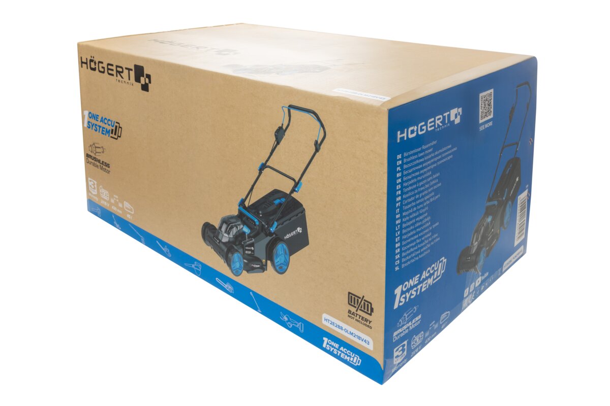 Hogert Brushless cordless lawnmower 43 cm 2x18V