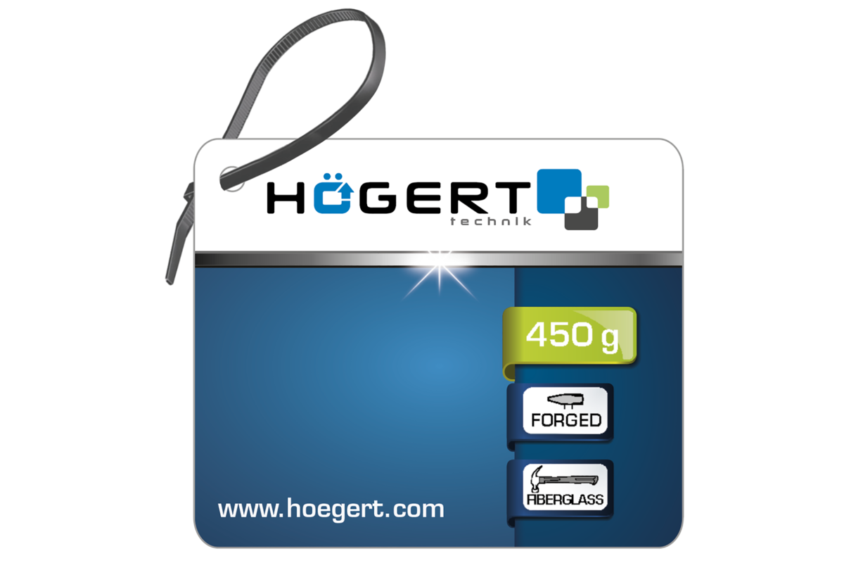 Hogert Carpenter’s hammer with fibreglass handle, 450 g
