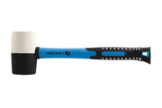 Rubber mallet (black-white) with fibreglass handle, 680 g