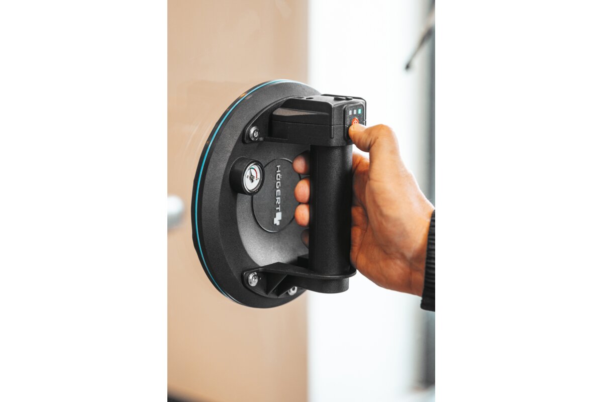 Hogert 200 mm cordless suction cup with pressure gauge