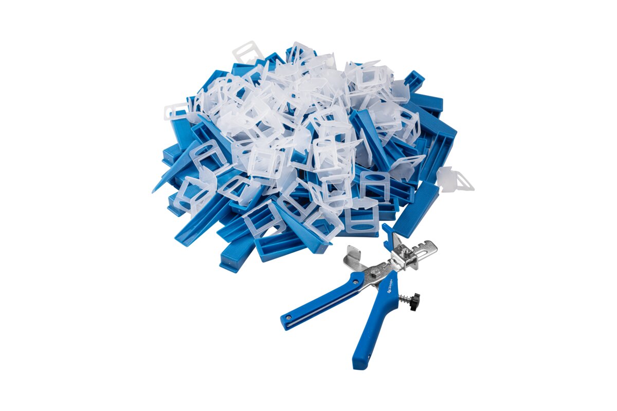 Tile leveling clamps, wedges and pliers 2.5 mm, 201 pcs