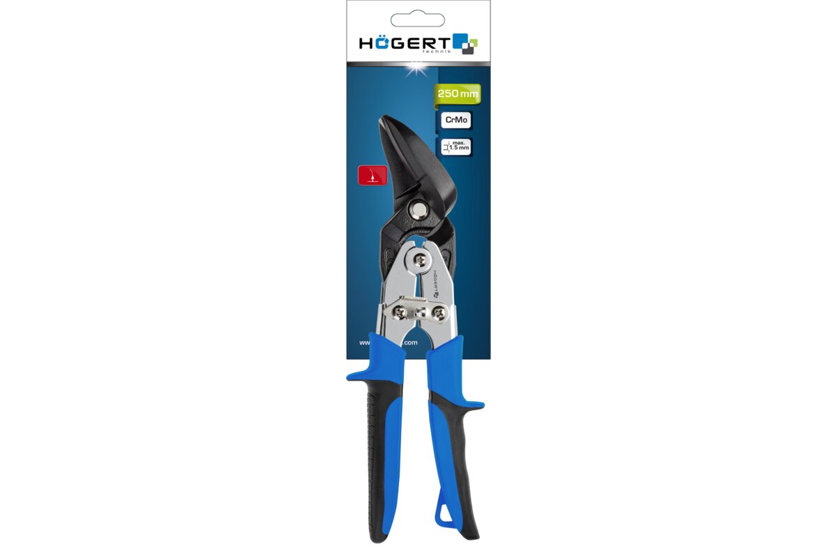 Hogert Offset tin snips 250 mm, bent left