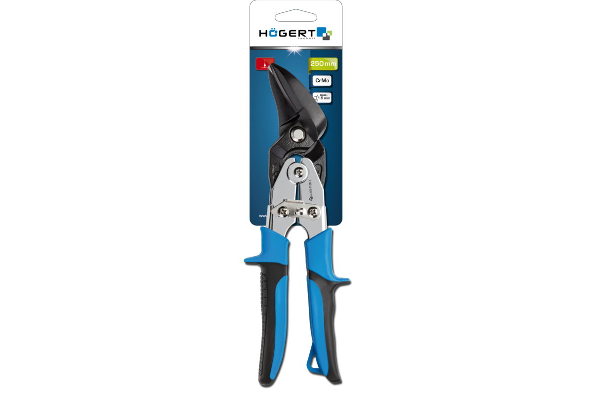 Hogert Offset tin snips 250 mm, bent left