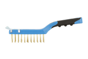 Hogert Brass wire brush with a scraper, 4 x 11