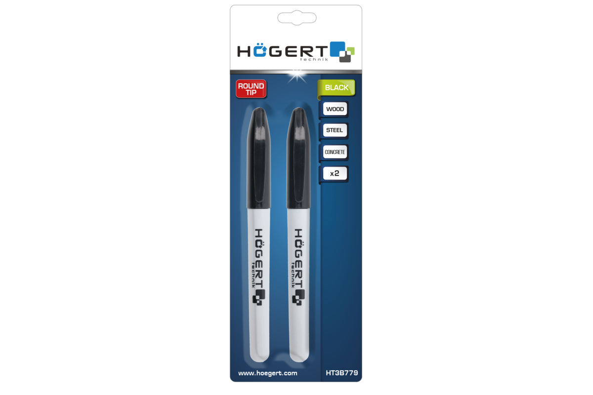 Hogert Markers, permanent, black, 2 pcs.