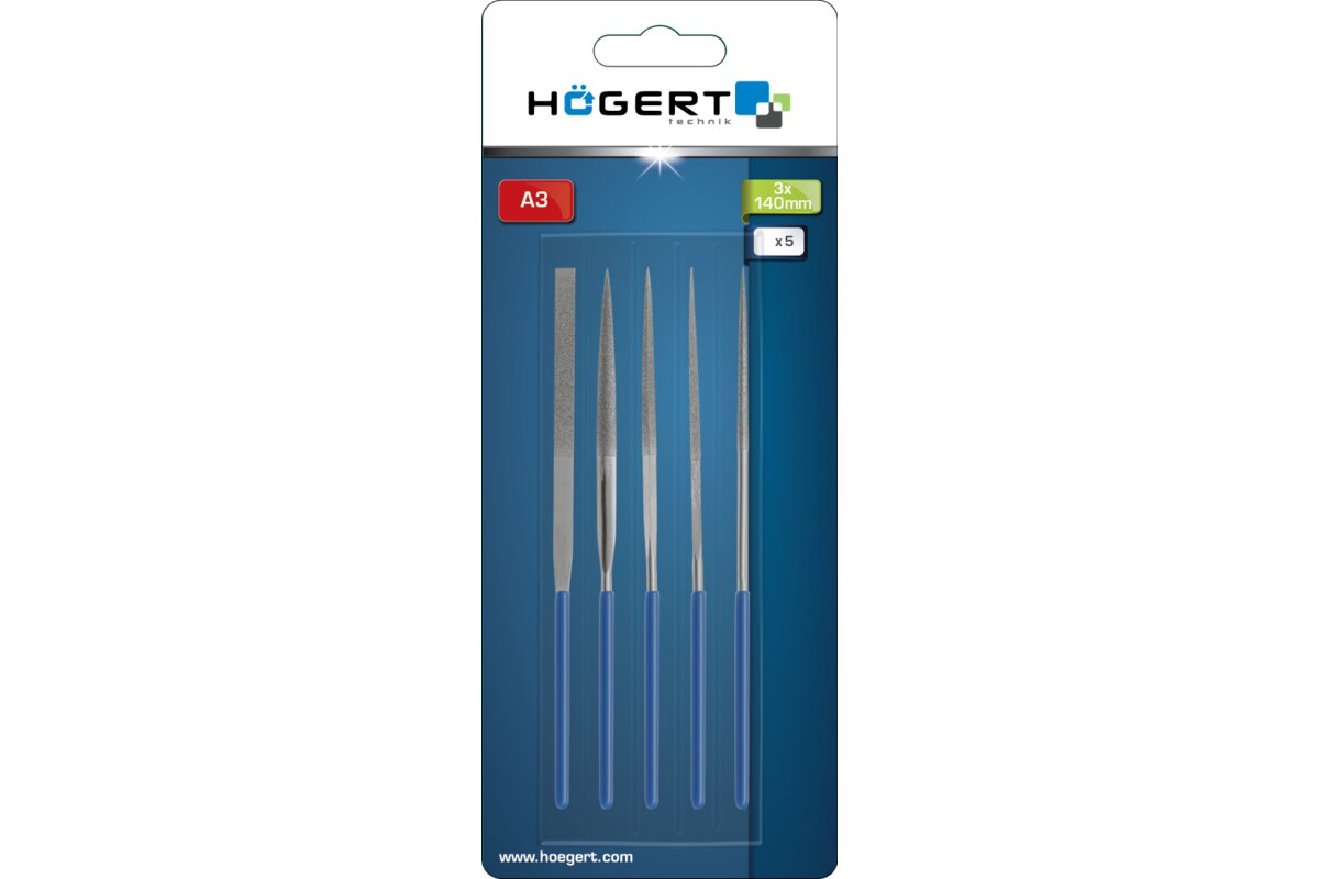 Hogert Diamond needle file, 5 pcs