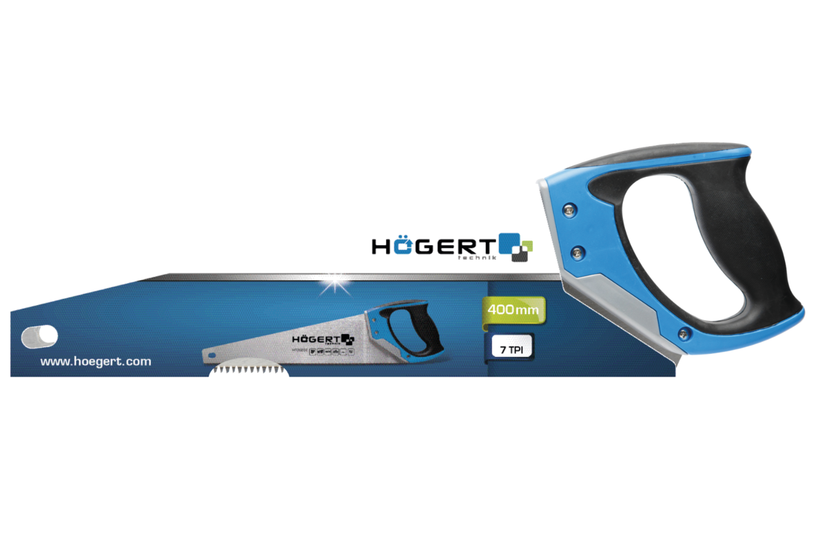 Hogert Hand saw 400 mm, 7 TPI, three-sided razor teeth