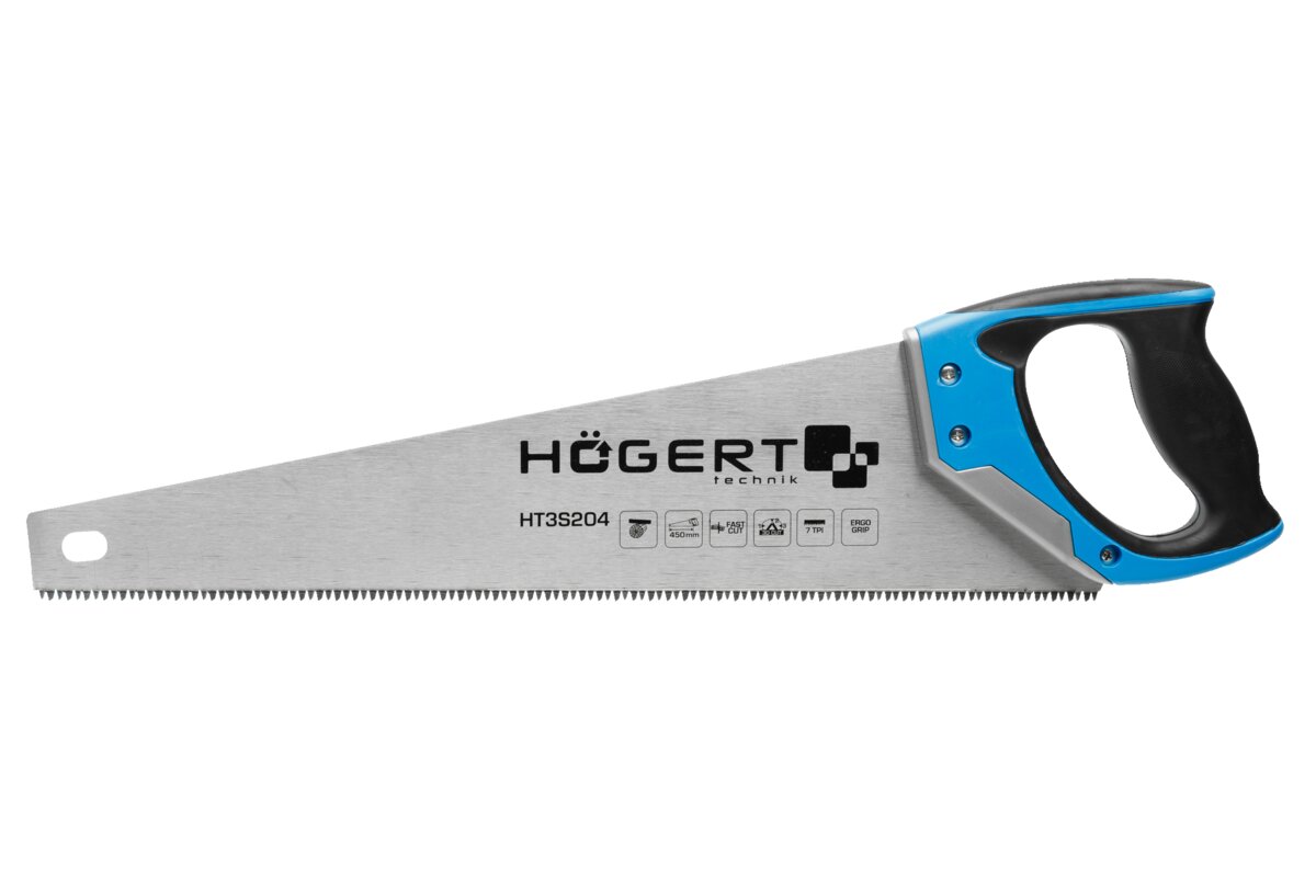 Hogert Hand saw 450 mm, 7 TPI, three-sided razor teeth