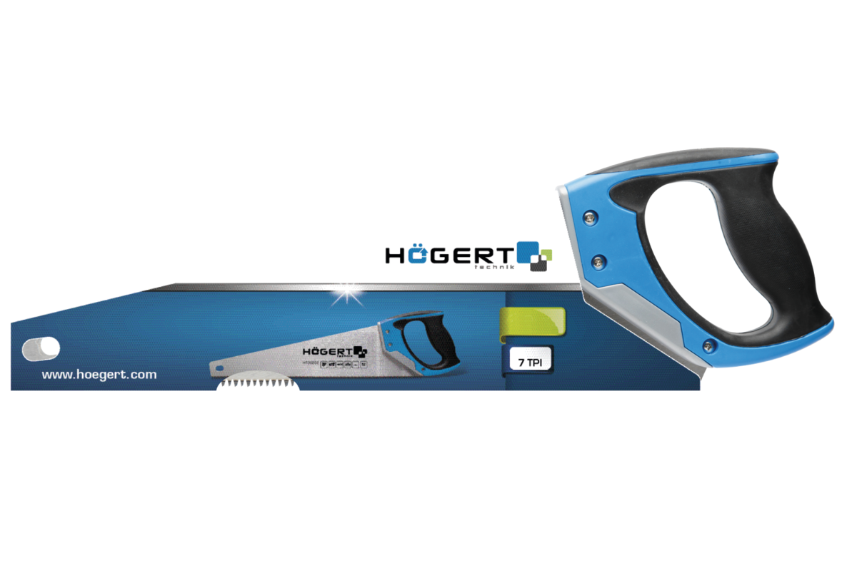 Hogert Hand saw 500 mm, 7 TPI, three-sided razor teeth