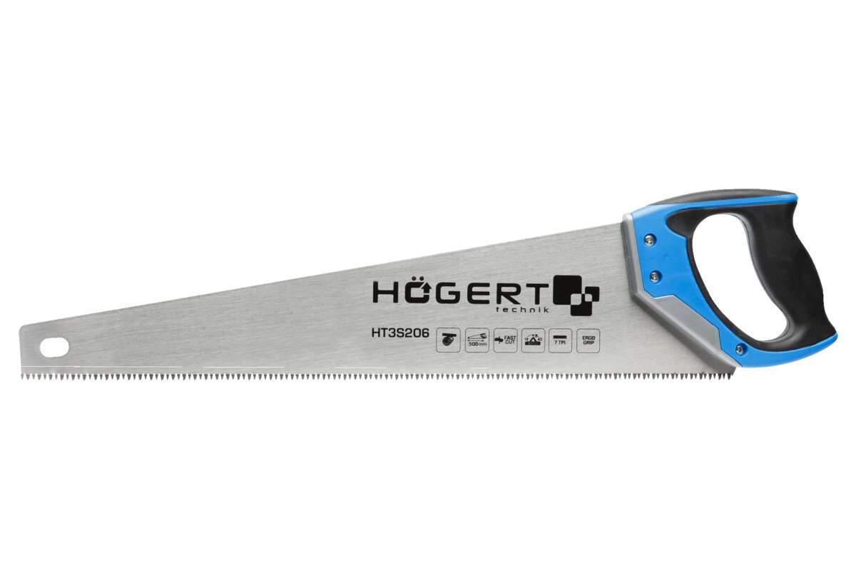 Hogert Hand saw 500 mm, 7 TPI, three-sided razor teeth