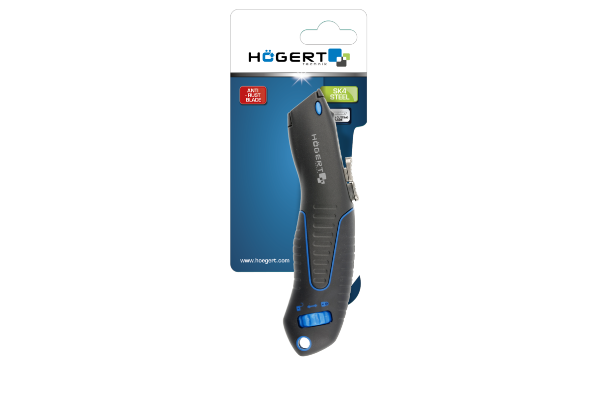 Hogert Knife with trapezoid blade, aluminum, blade made of steel SK4