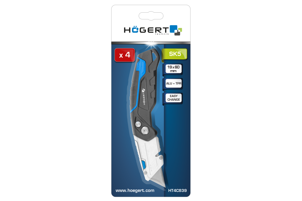 Hogert Knife with trapezoidal blade folding 1 + 3