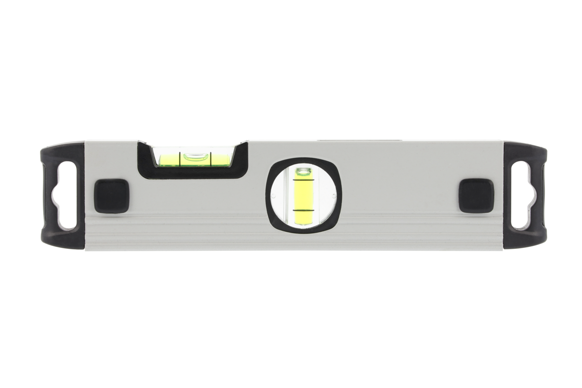Hogert Aluminium level 23 cm, 3 bubble levels, vertical view