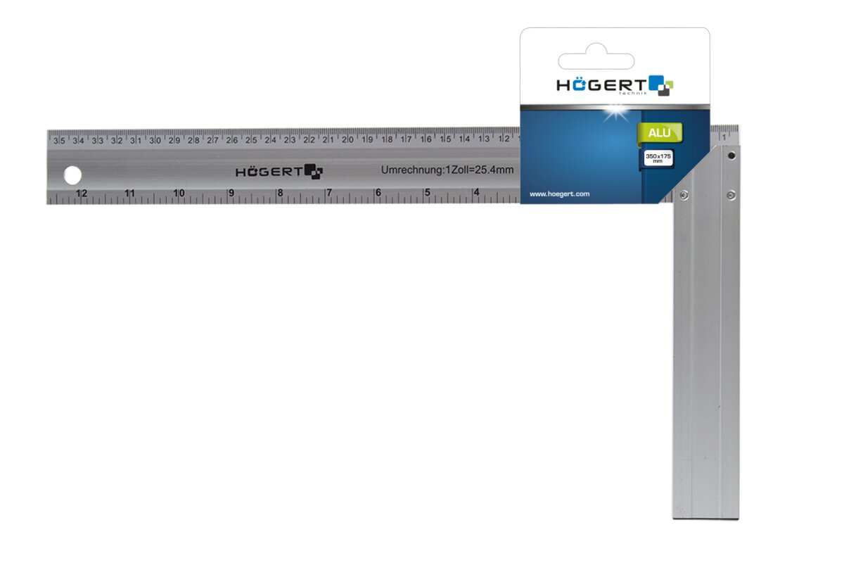 Hogert Aluminium carpenter square 350×190 mm