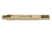 Wooden folding rule 1 m, folds into 6 lengths, MID certified, display packed