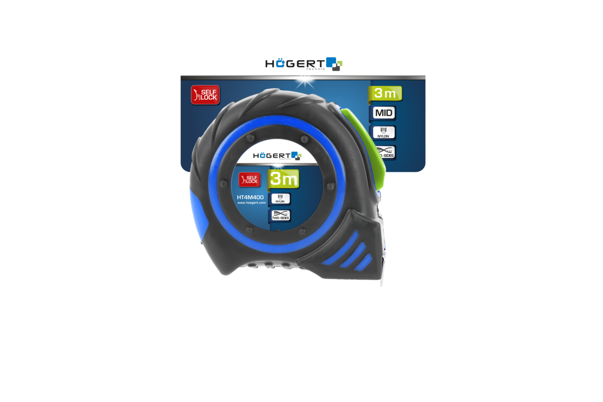 Hogert Measuring tape 3m 16mm auto stop nylon w/magnets