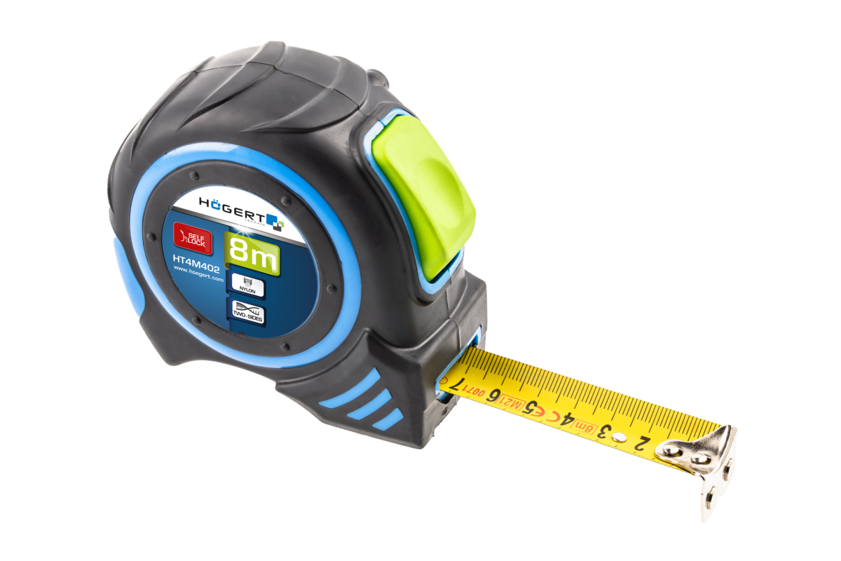 Hogert Measuring tape 8m 25mm auto stop nylon w/magnets