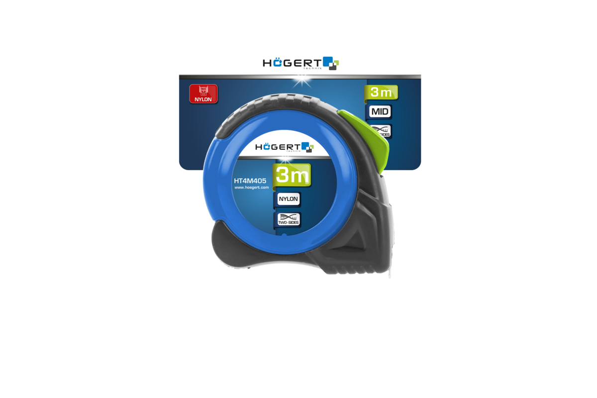 Hogert Measuring tape 3m 16mm nylon 2 sides