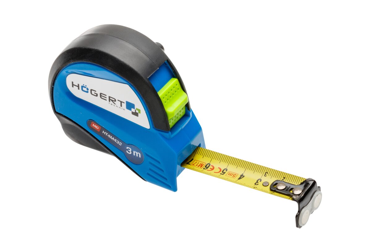 Tape measure 3m x 16 mm, MID certified, with magnet