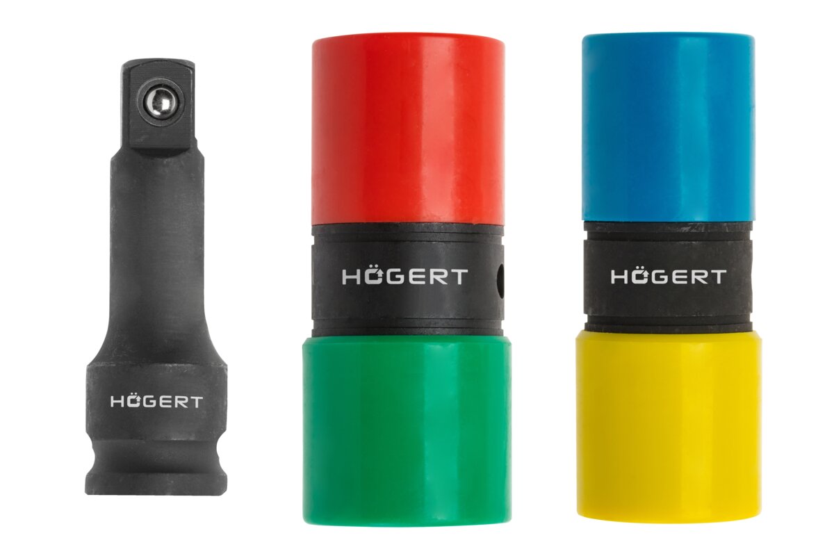 Hogert Impact sockets kit, double-sided, extension 1/2