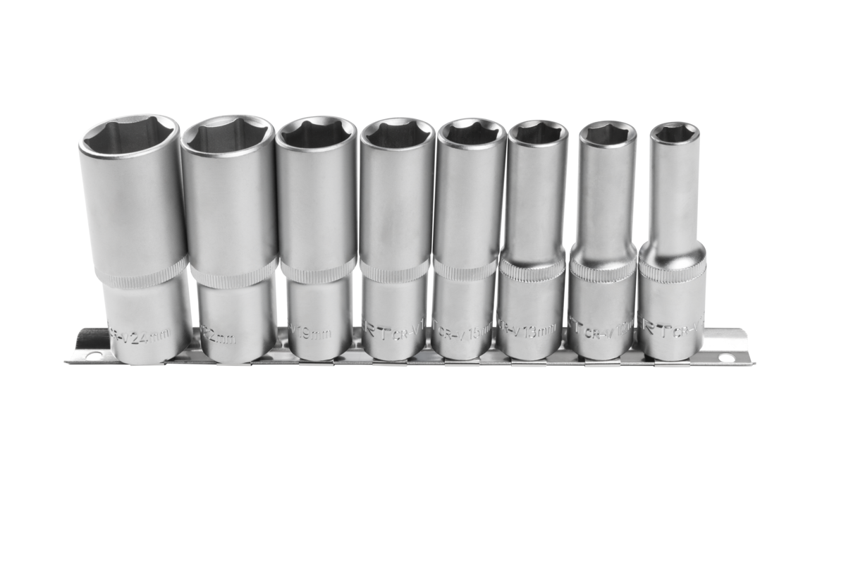 Hogert 1/2" long hex socket wrench set, 8 pcs.