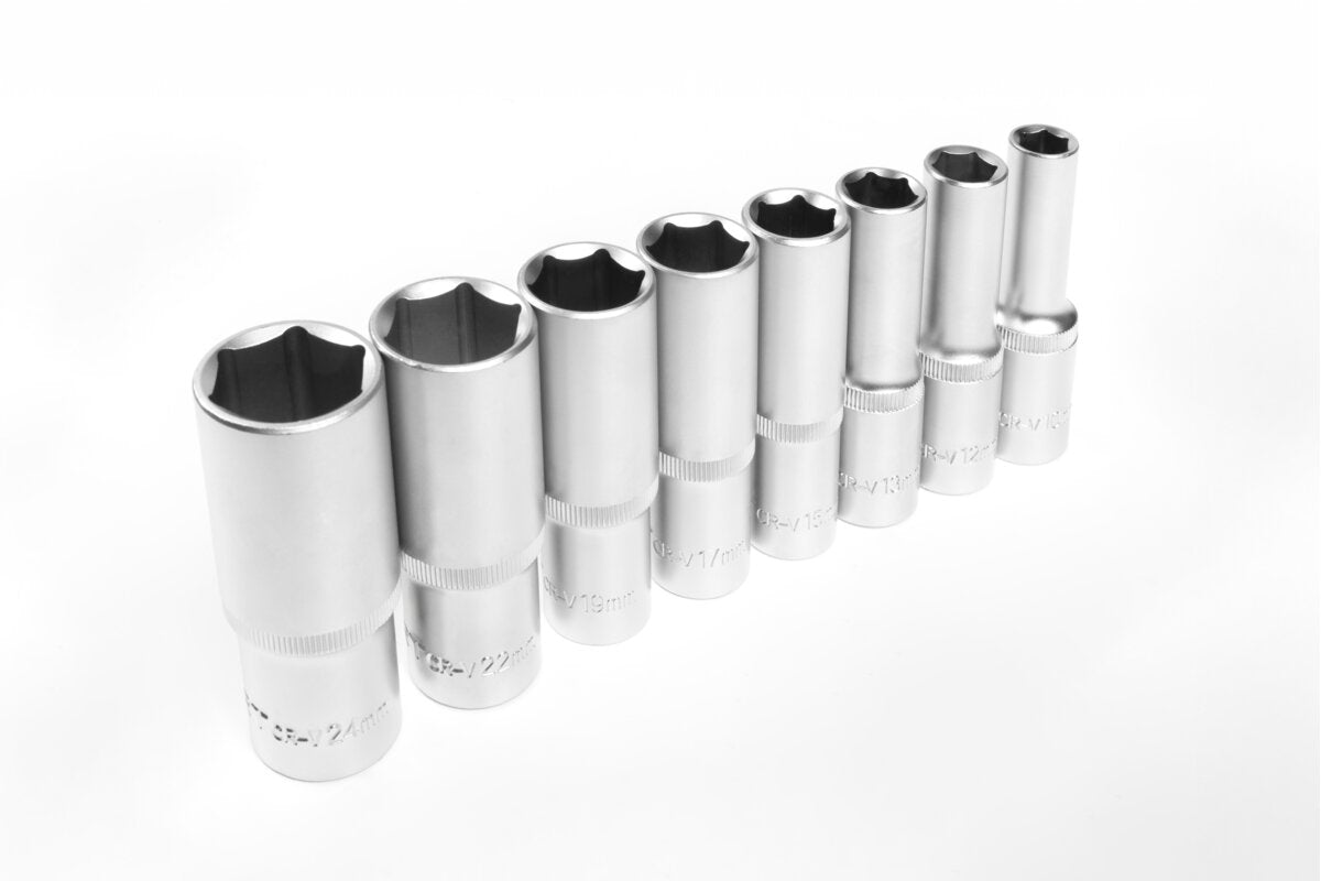 Hogert 1/2" long hex socket wrench set, 8 pcs.